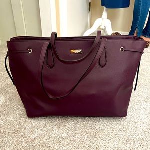 Kate Spade eggplant colored large leather tote
